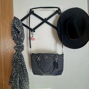 Coach Dark Gray Signature Shoulder Bag